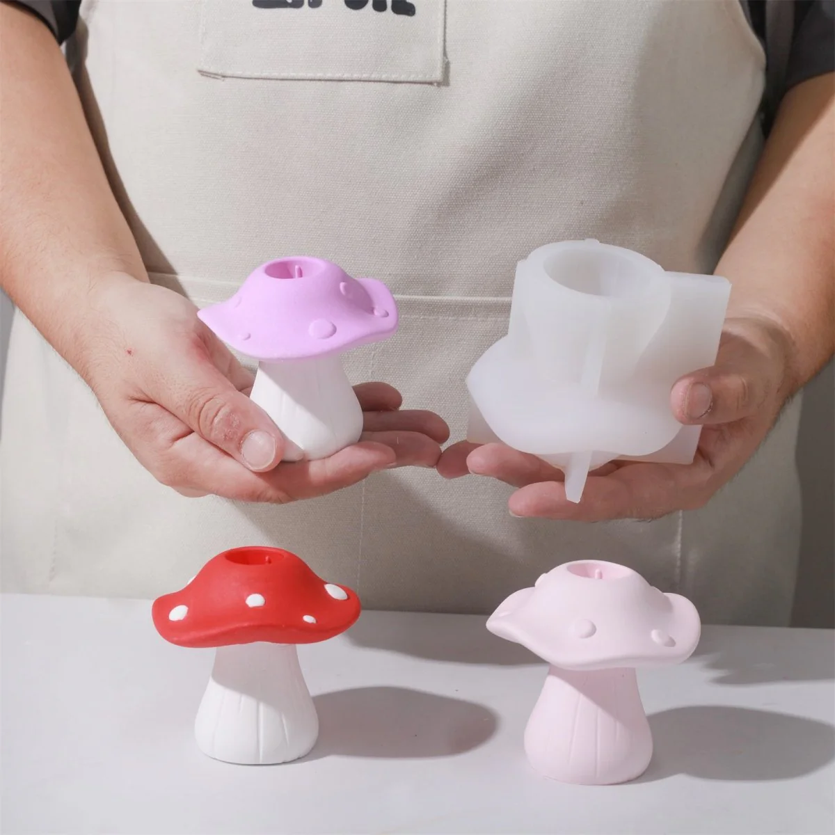 Mushroom Muffin Candle Holder Silicone Mold - Image 3