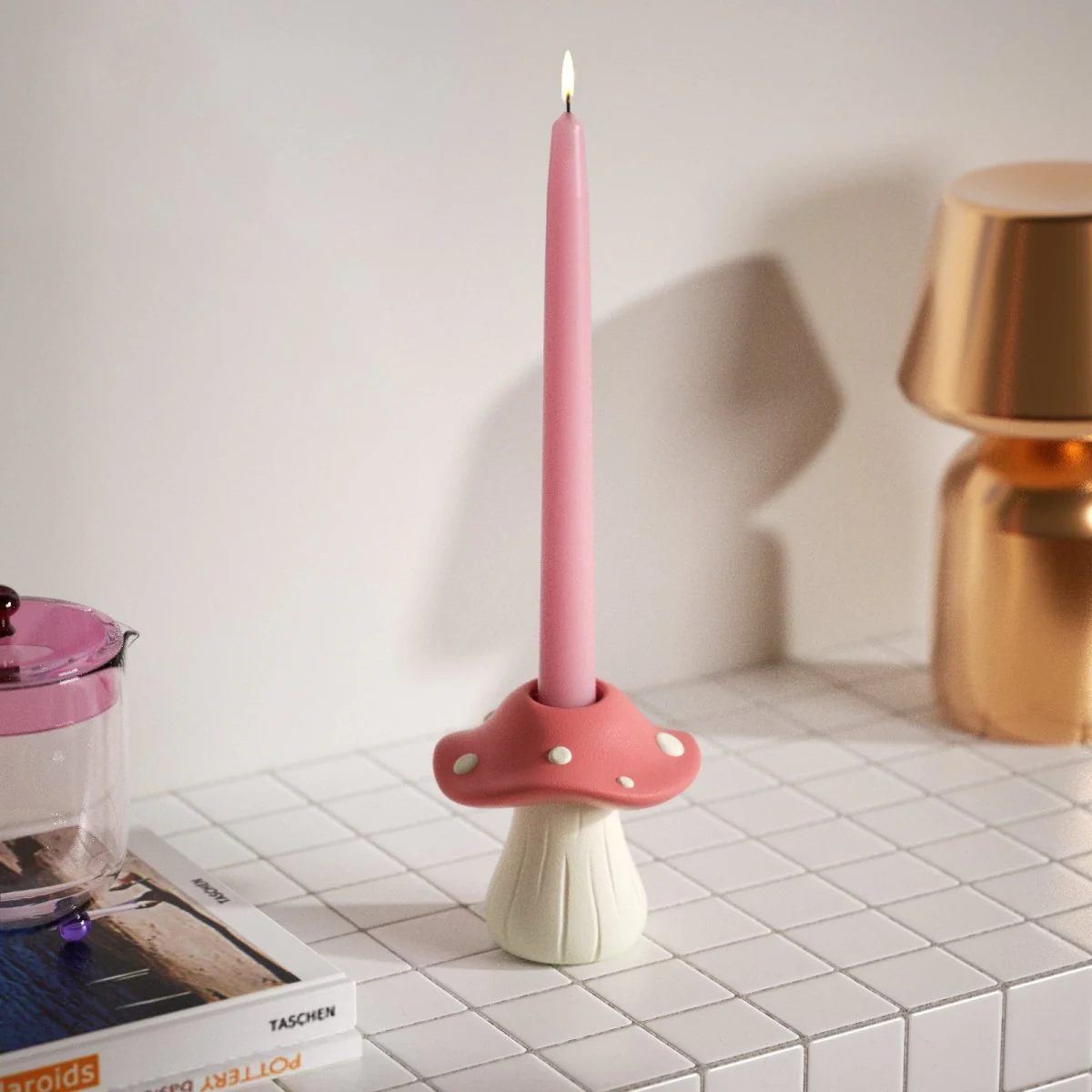 Mushroom Muffin Candle Holder Silicone Mold - Image 4