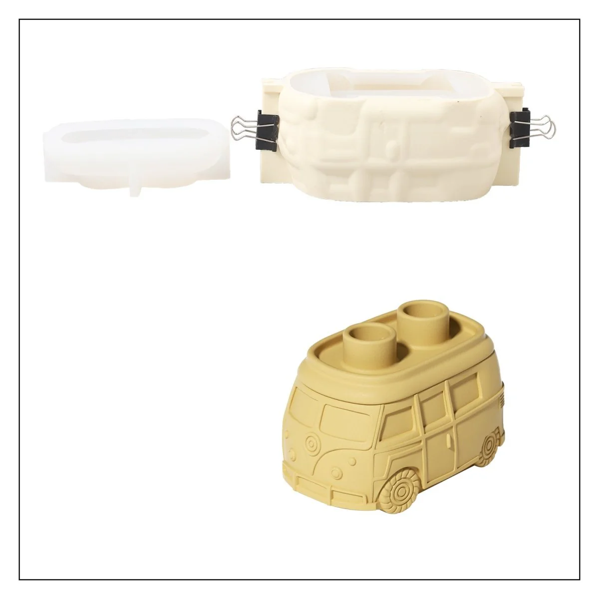 Kombi Vintage Camper Van Multi-Functional Candle Holder & Jar Silicone Mold - Image 11