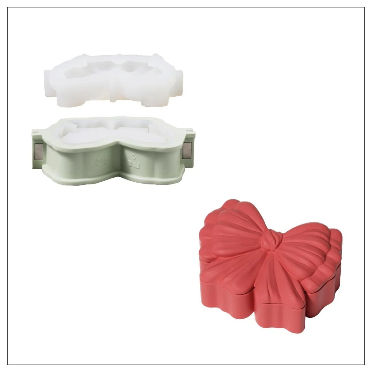 Large Puffy Bow Storage Box Silicone Mold - Image 7