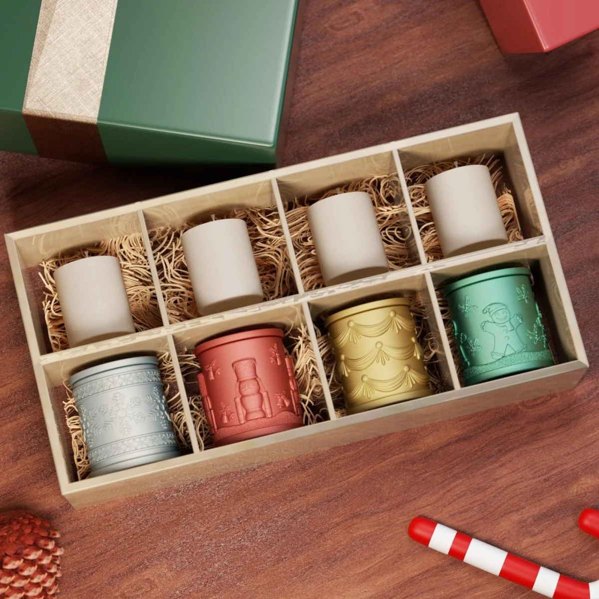 Large Joyful Christmas Tales Candle Jar Silicone Mold & 6.5oz Refill Silicone Mold Collection - Image 8