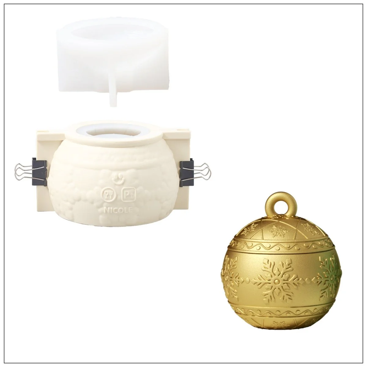 Christmas Charm Bauble Light Candle Jar Silicone Mold - Image 11