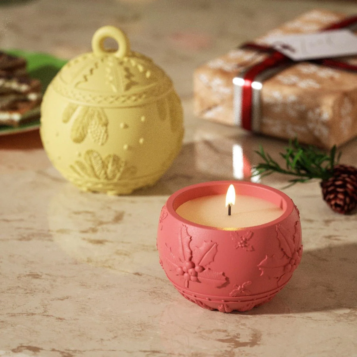 Christmas Charm Bauble Light Candle Jar Silicone Mold - Image 5
