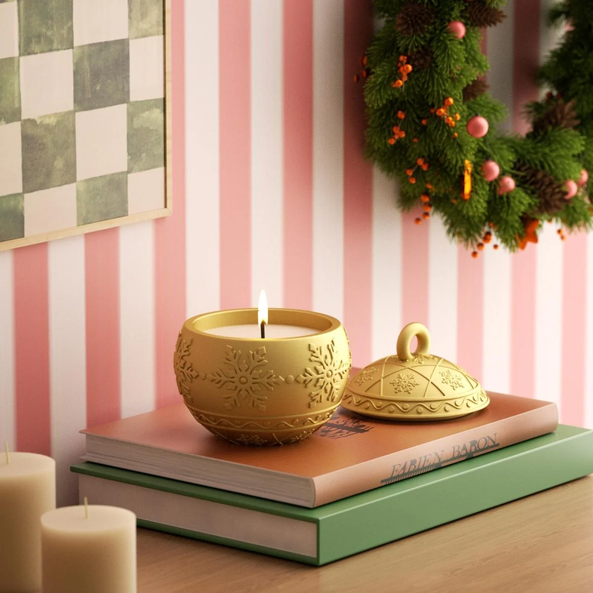 Christmas Charm Bauble Light Candle Jar Silicone Mold - Image 6