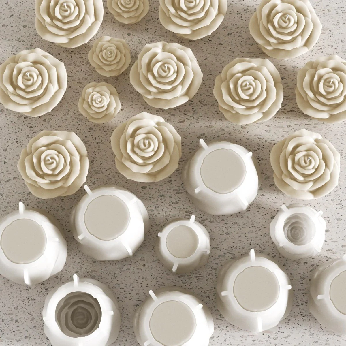 Large Rose Bloom Candle Silicone Mold - Image 2