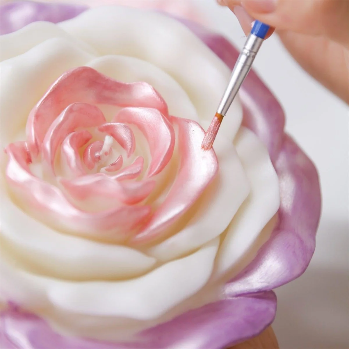6'' Velvet Bloom Rose Candle Silicone Mold - Image 3