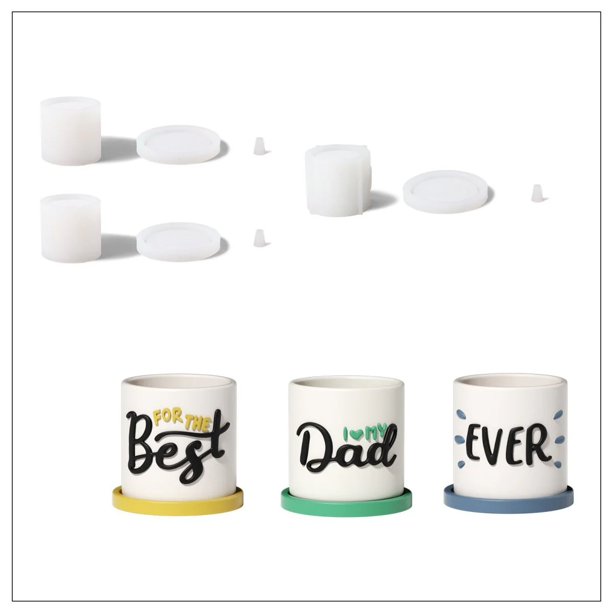 Let Love Grow - Blooming Love for Dad Plant Pot & Tray Silicone Mold Collection - Image 17
