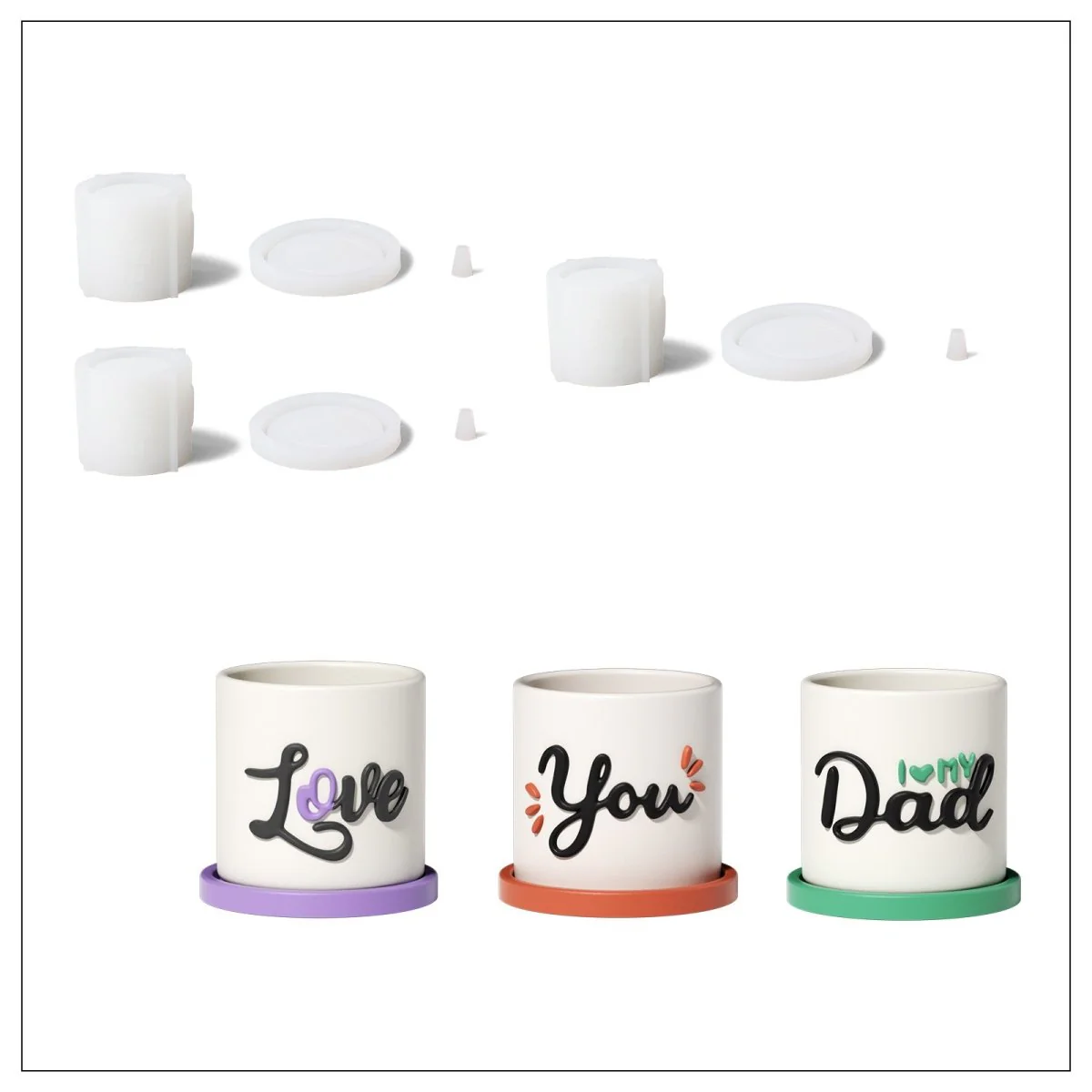 Let Love Grow - Blooming Love for Dad Plant Pot & Tray Silicone Mold Collection - Image 18