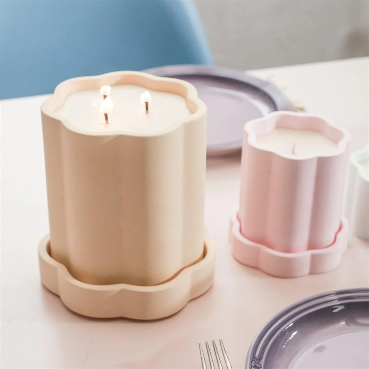 Floral Column Candle Jar Silicone Mold - Image 6