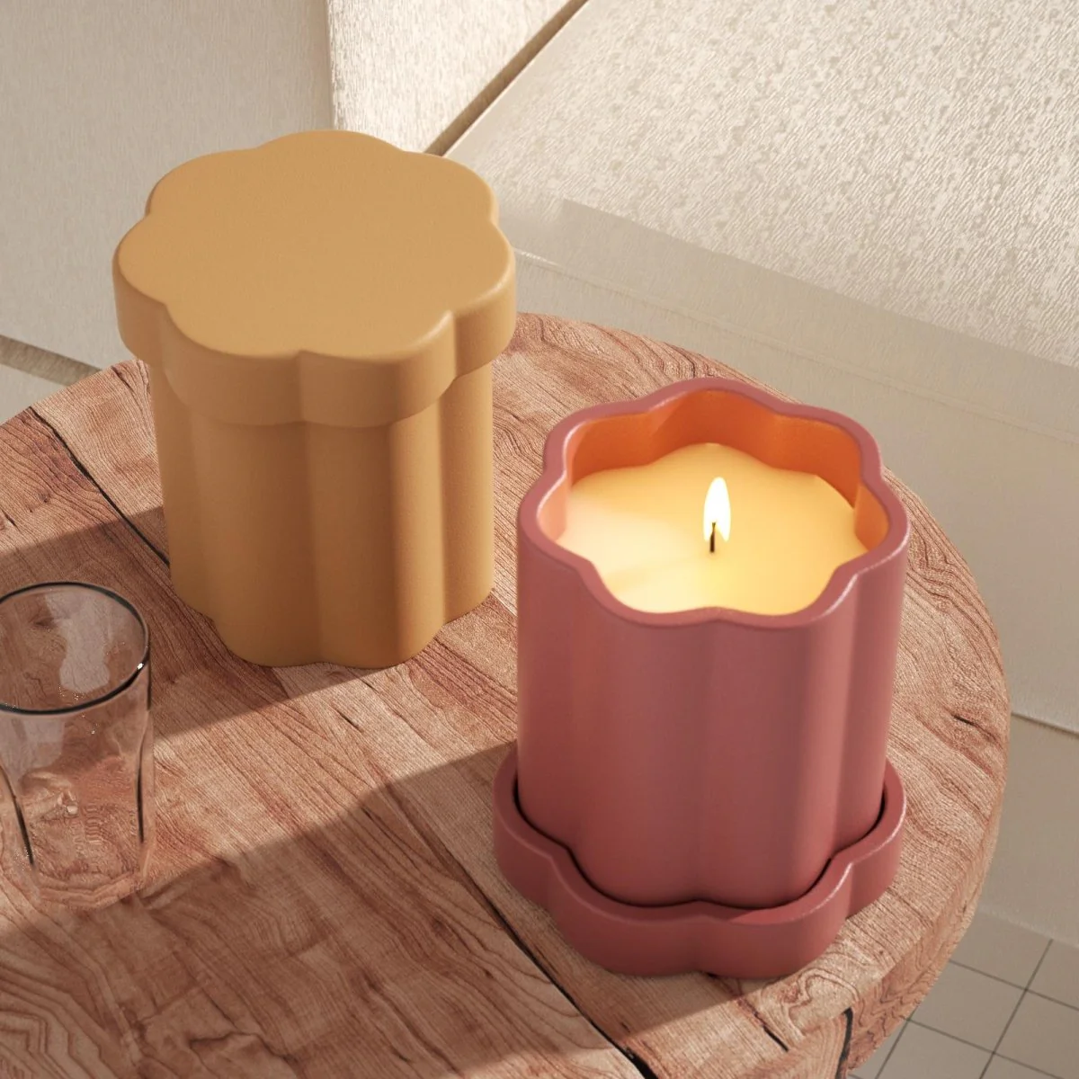 Max Floral Column 46oz Candle Jar Silicone Mold - Image 4