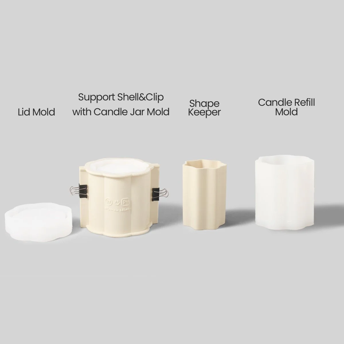Medium Floral Column Candle Jar Silicone Mold with 15oz Candle Refill Mold - Image 10