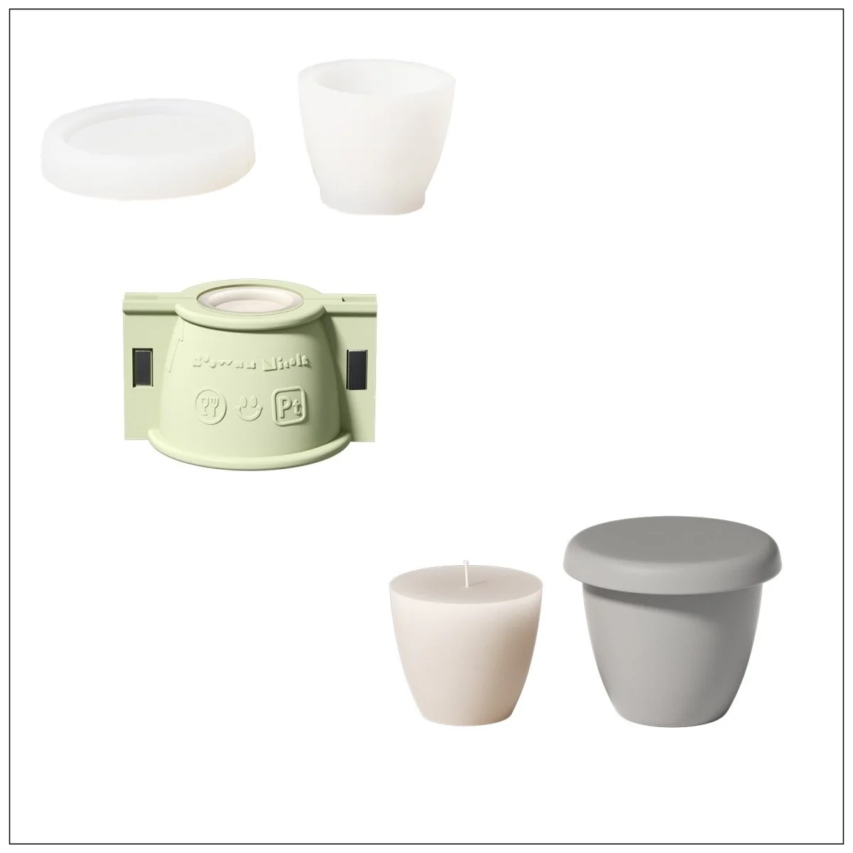 Minimalist Bowl-Shaped Candle Jar Silicone Mold & Candle Refill Mold - Image 11