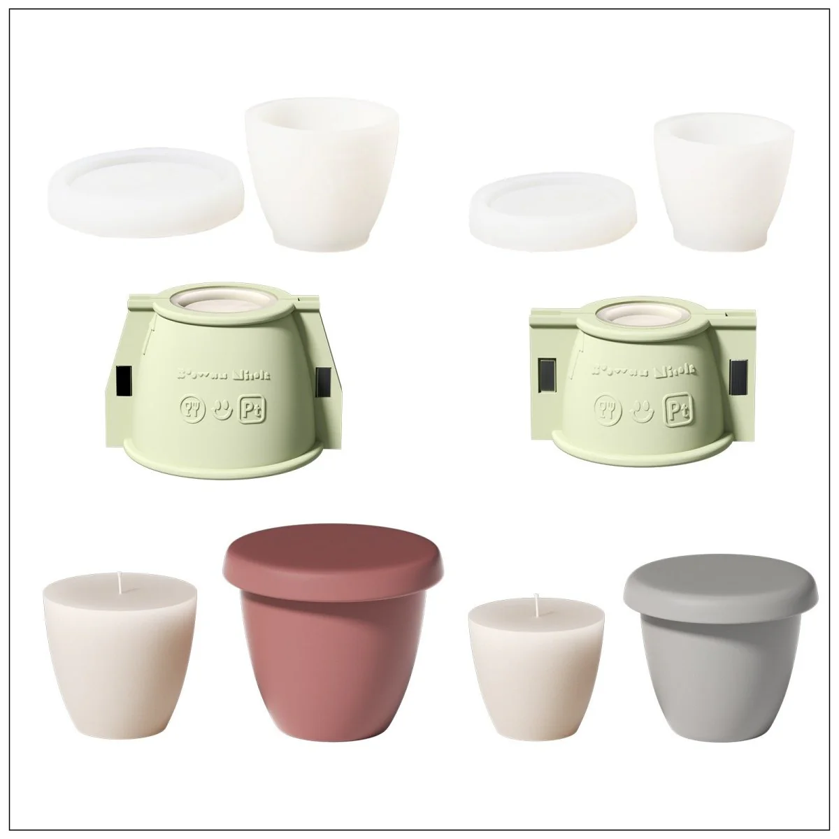 Minimalist Bowl-Shaped Candle Jar Silicone Mold & Candle Refill Mold - Image 13