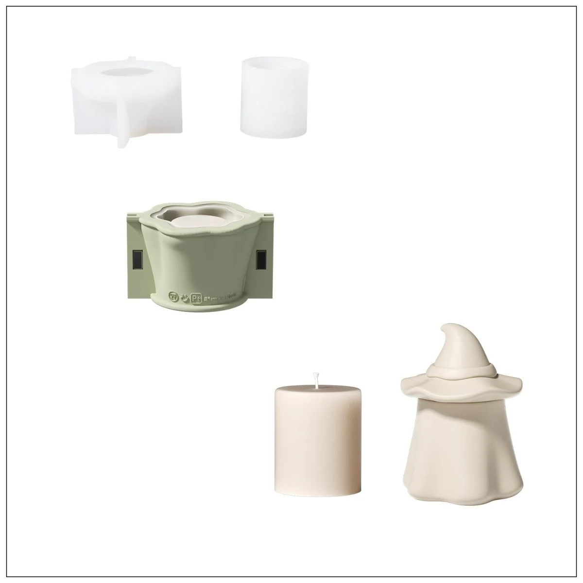 Ghost Wizard Candle Jar Silicone Mold & Candle Refill Silicone Mold - Image 17