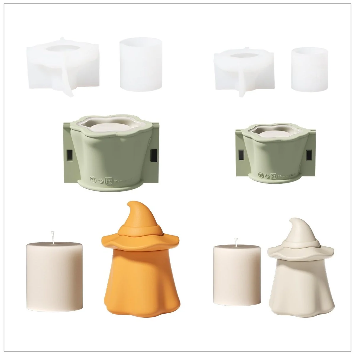 Ghost Wizard Candle Jar Silicone Mold & Candle Refill Silicone Mold - Image 19