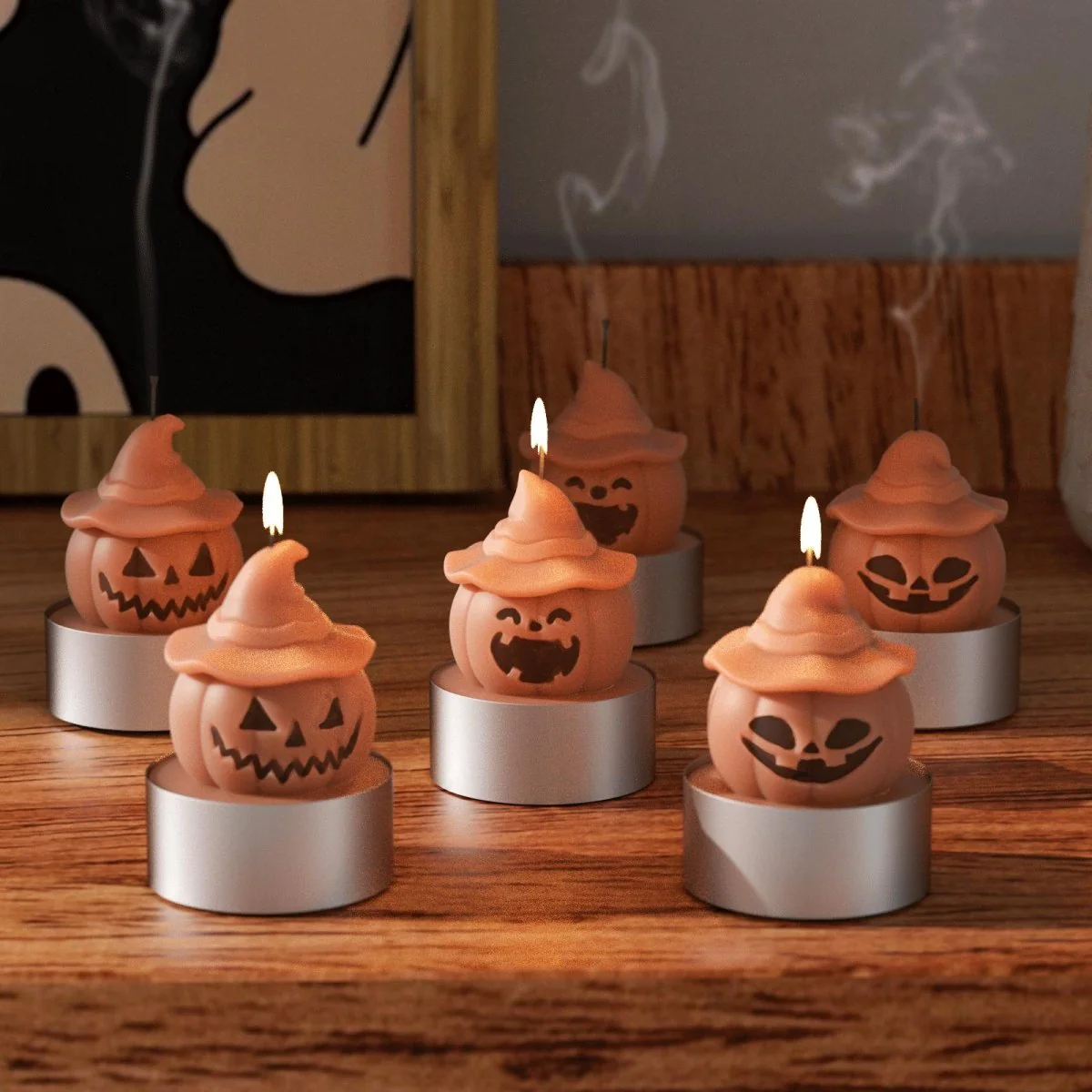 Witch's Hat - Spooky Smile Pumpkin Tealight Candle Silicone Mold Collection for Halloween - Image 4