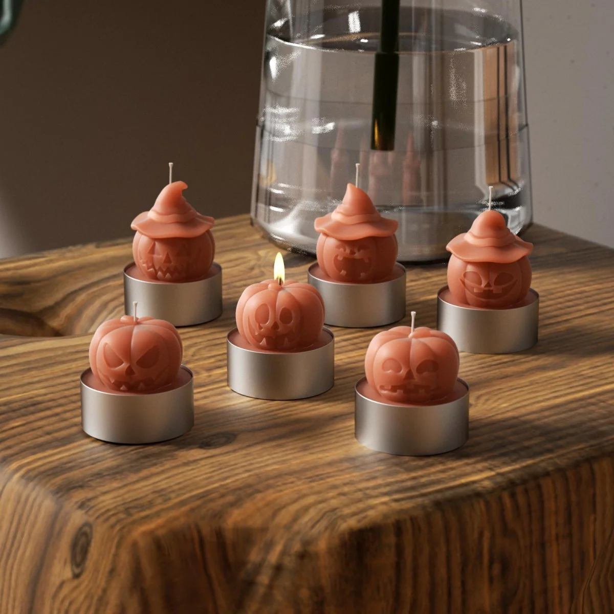 Witch's Hat - Spooky Smile Pumpkin Tealight Candle Silicone Mold Collection for Halloween - Image 9