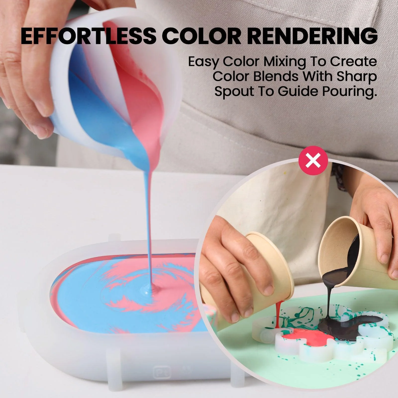 Dual-Channel Silicone Non-Stick Split Pouring Cup - Image 4