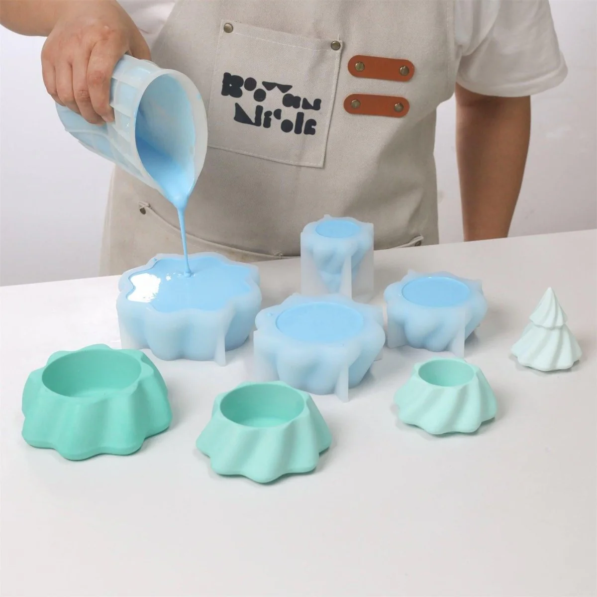 Mystical Stacking Christmas Tree Candle Jar Silicone Mold - Image 2