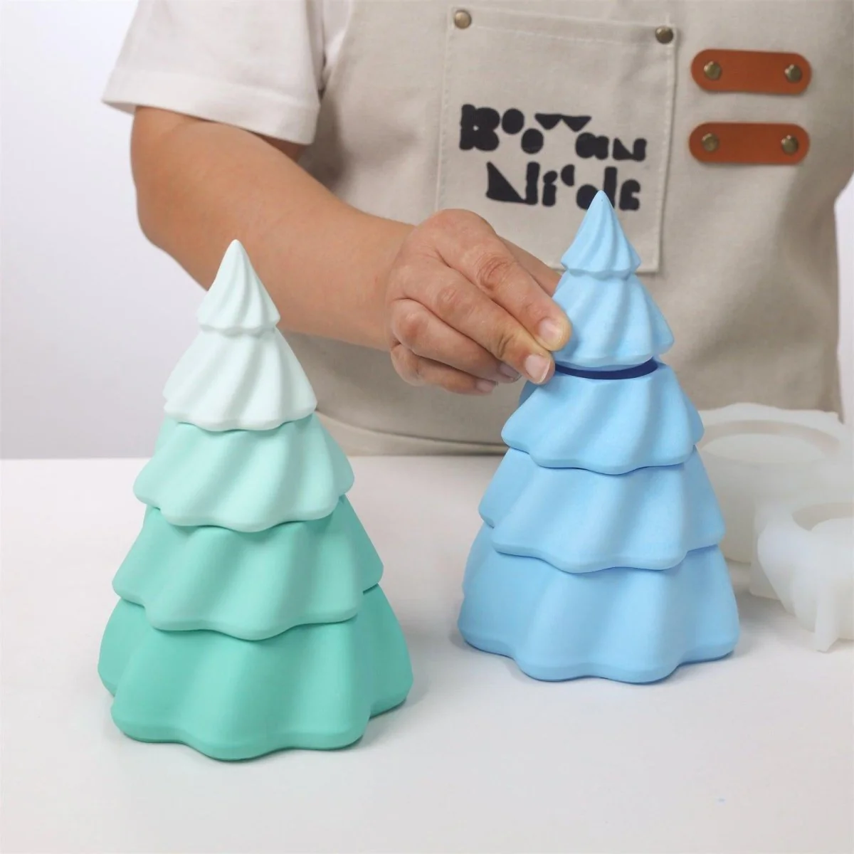 Mystical Stacking Christmas Tree Candle Jar Silicone Mold - Image 3