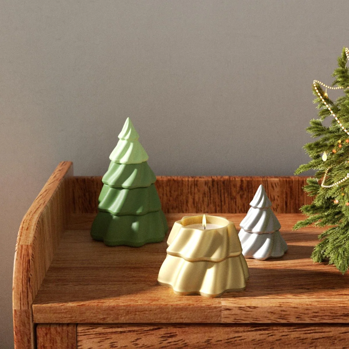 Mystical Stacking Christmas Tree Candle Jar Silicone Mold - Image 4