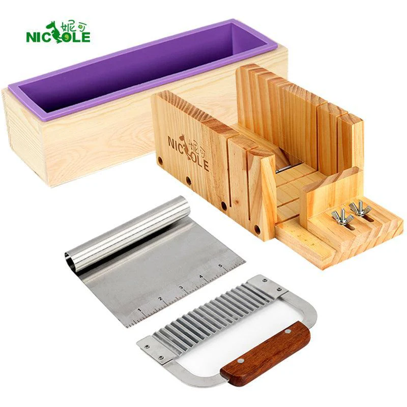 Soap Making Kit Set Silicone Mold with Cutting Box and 2 Cutters - Image 2