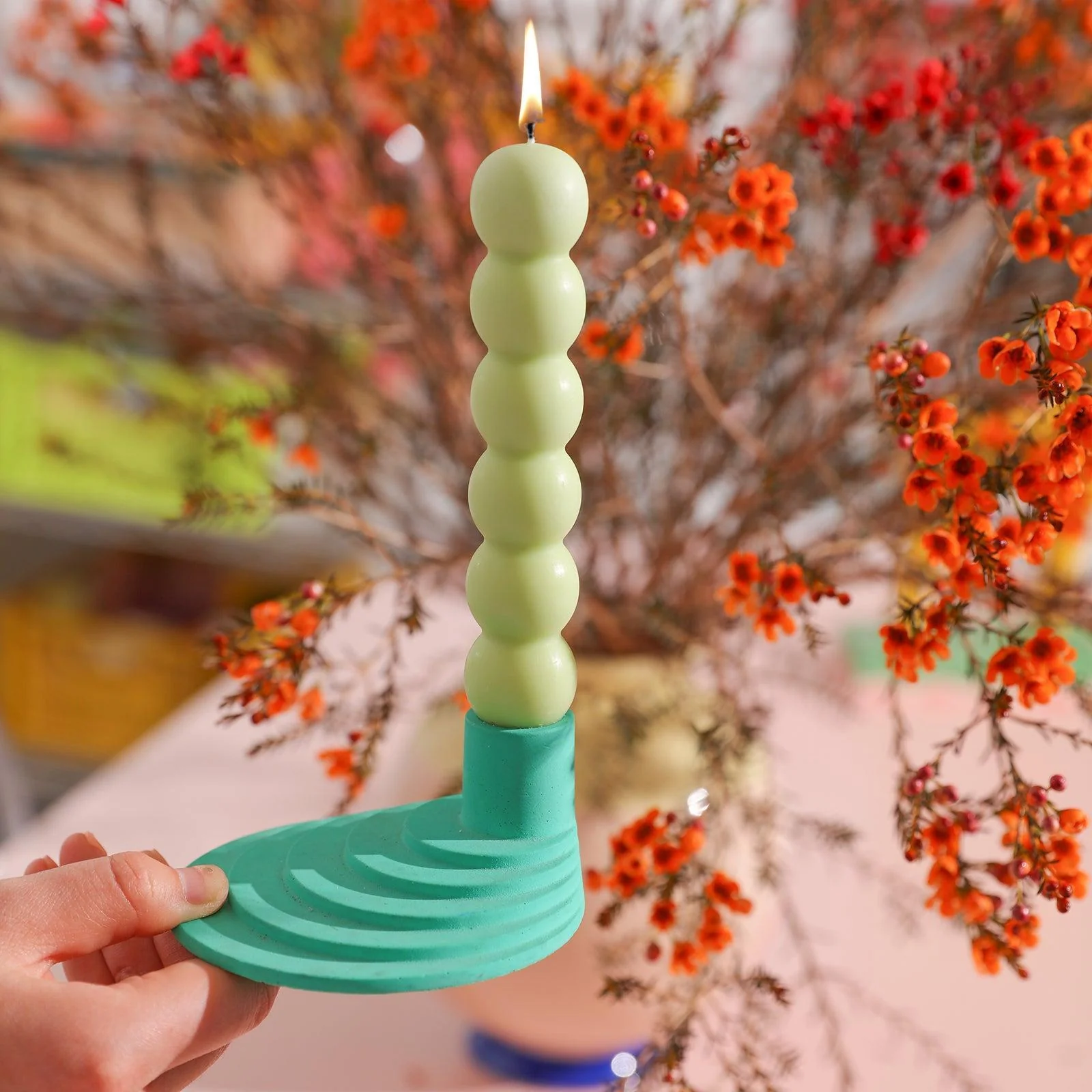 Beaded Spiral Taper Candle Silicone Mold - Image 6