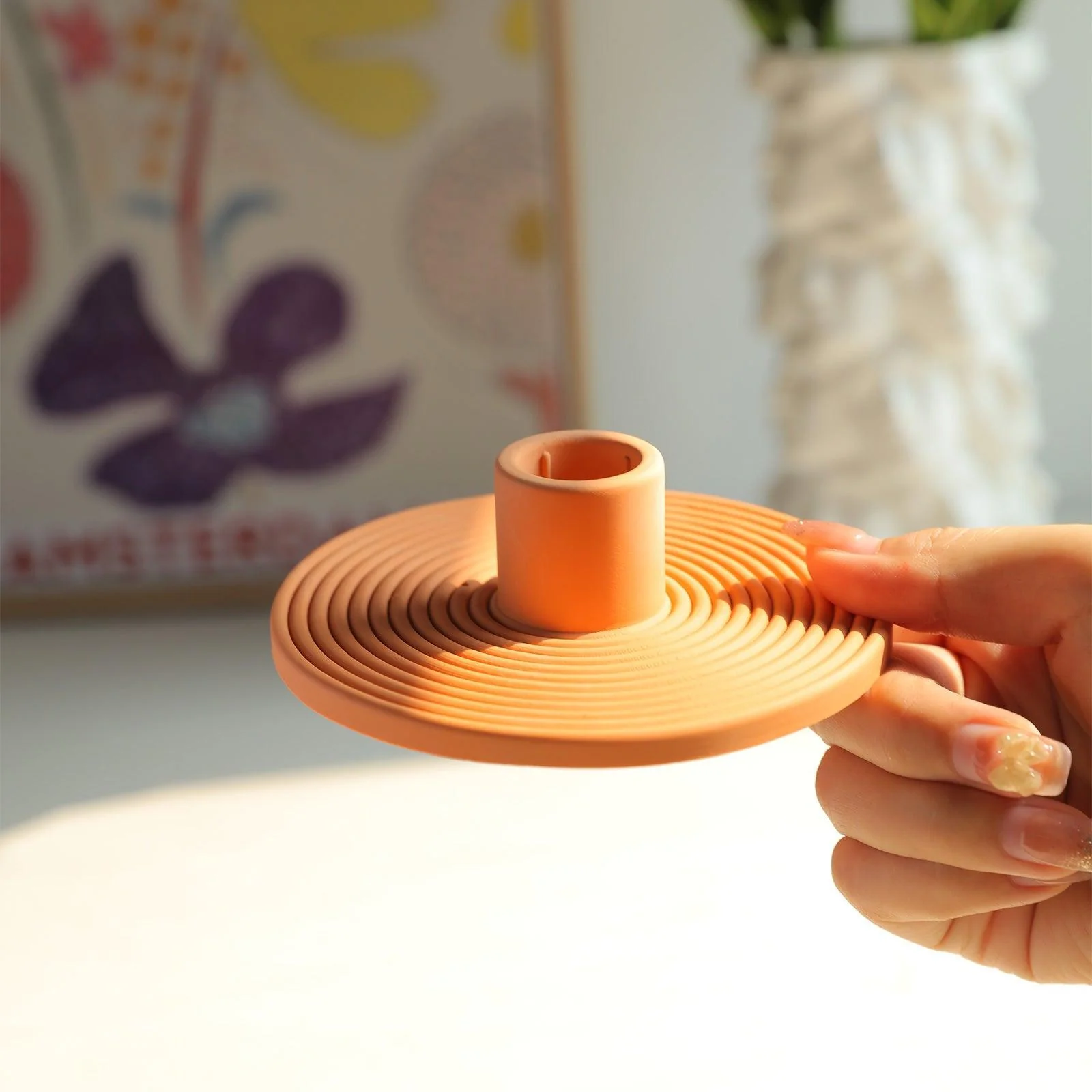 Round Taper Candle Holder Silicone Mold - Image 4