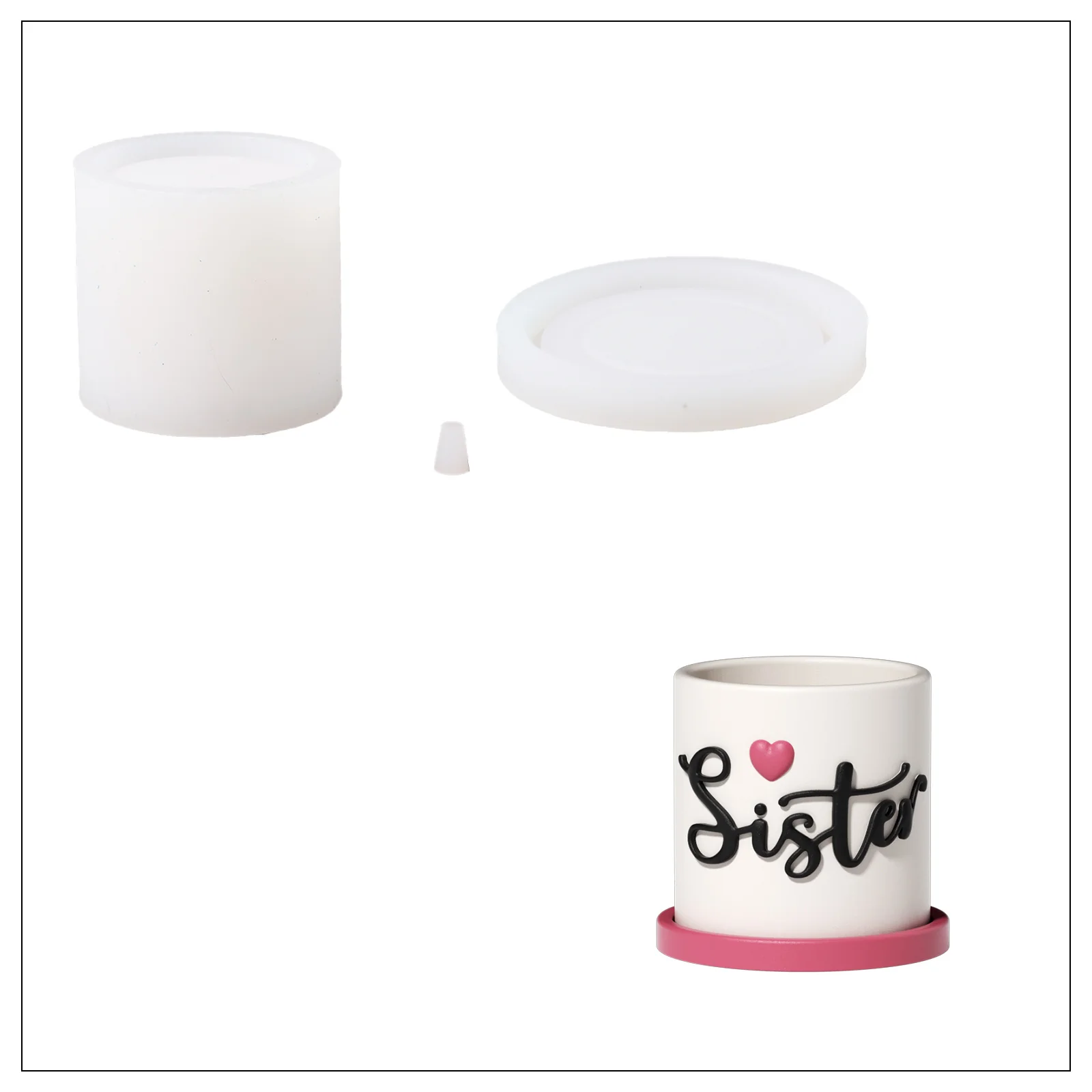Let Love Grow Plant Pot & Tray Silicone Mold Collection - Image 14
