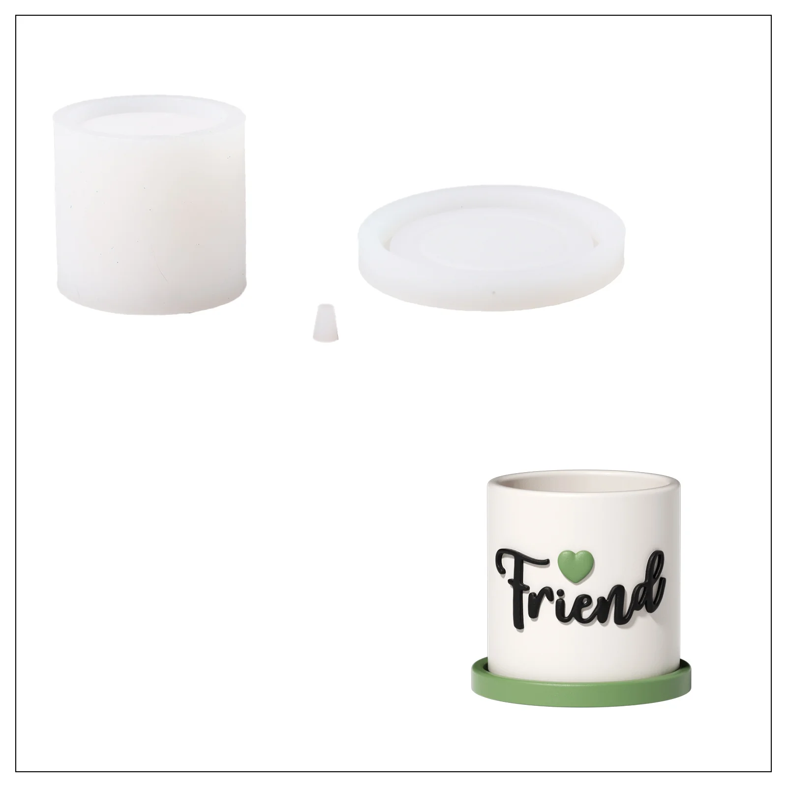 Let Love Grow Plant Pot & Tray Silicone Mold Collection - Image 15