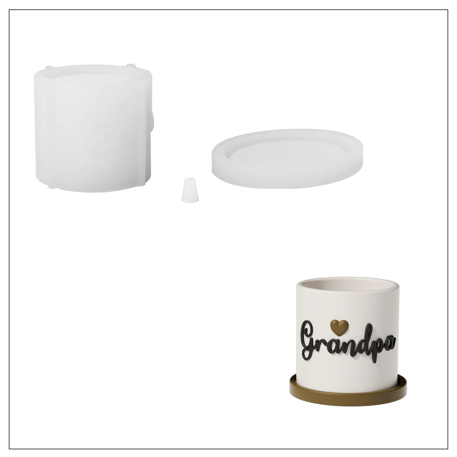 Let Love Grow Plant Pot & Tray Silicone Mold Collection - Image 17