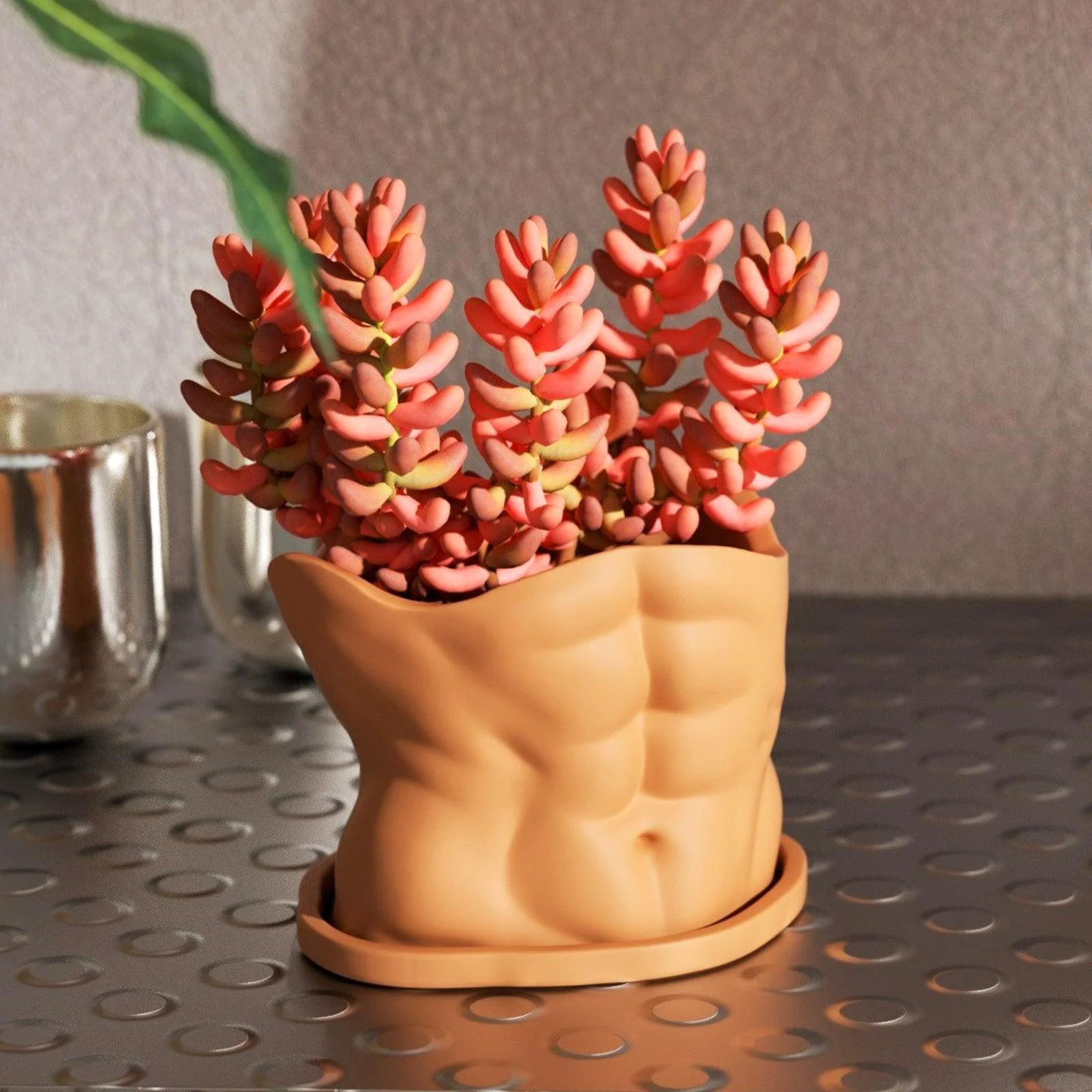 Male Upper Body Concrete Silicone Plant Mold - Image 4