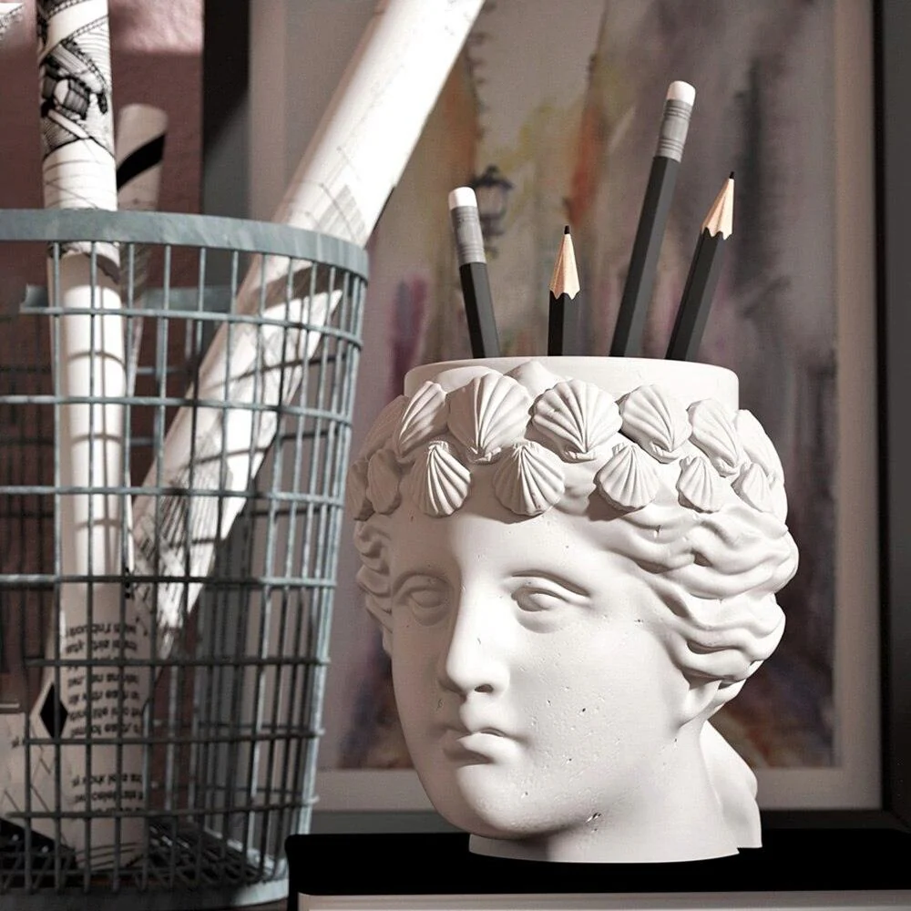 Aphrodite Head Statue Concrete Planter Silicone Mold - Image 3