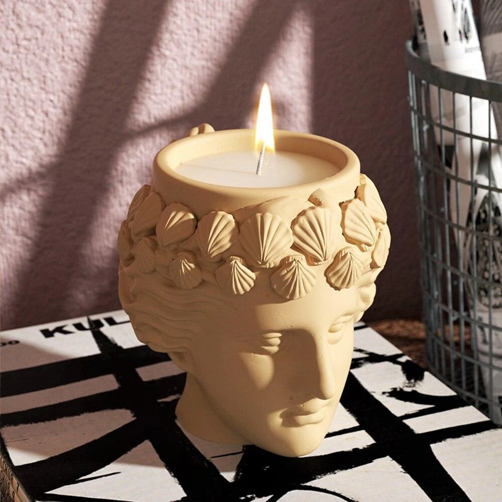 Aphrodite Head Statue Concrete Planter Silicone Mold - Image 5