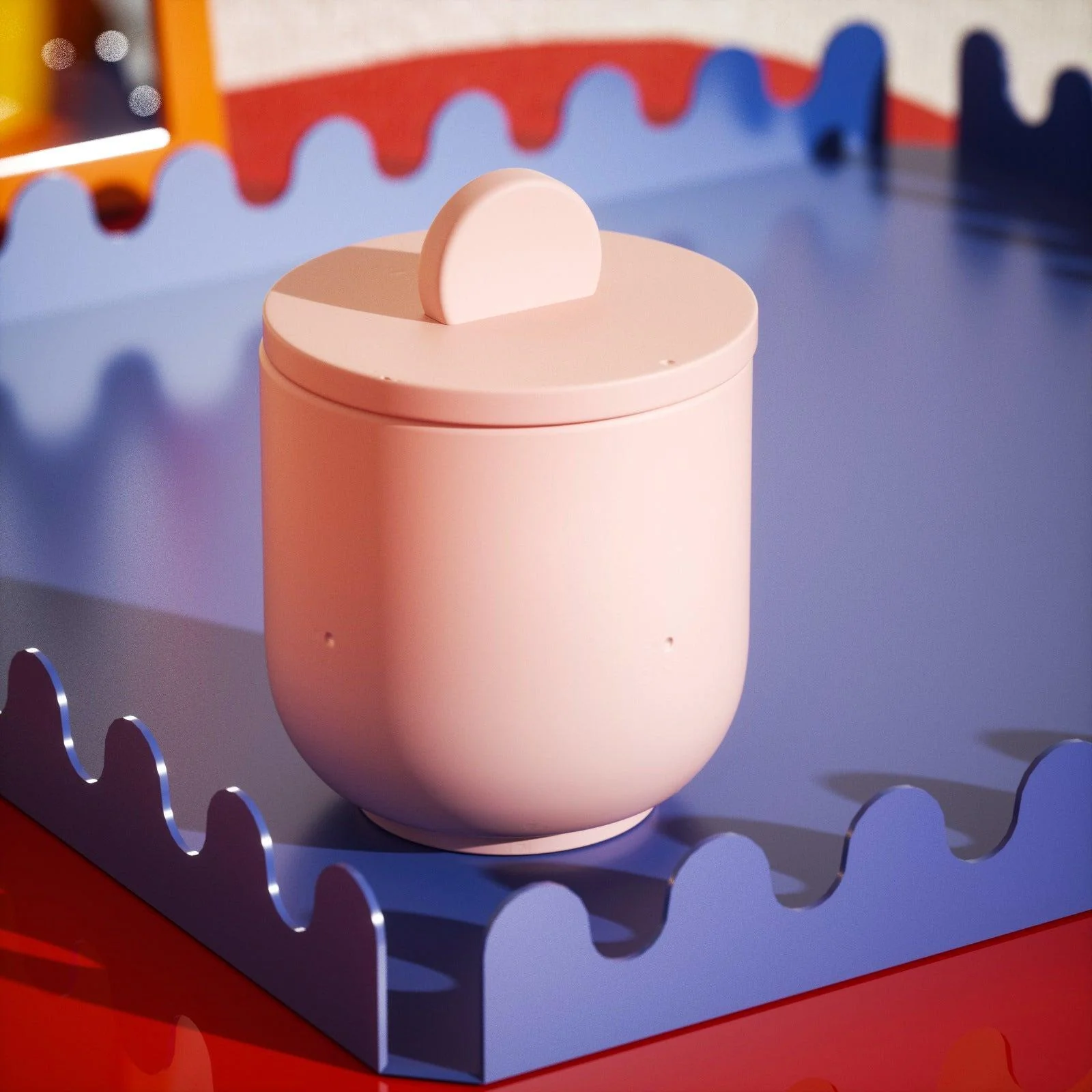 Small Concrete Candle Jar with Raised Lid Silicone Mold - Image 5