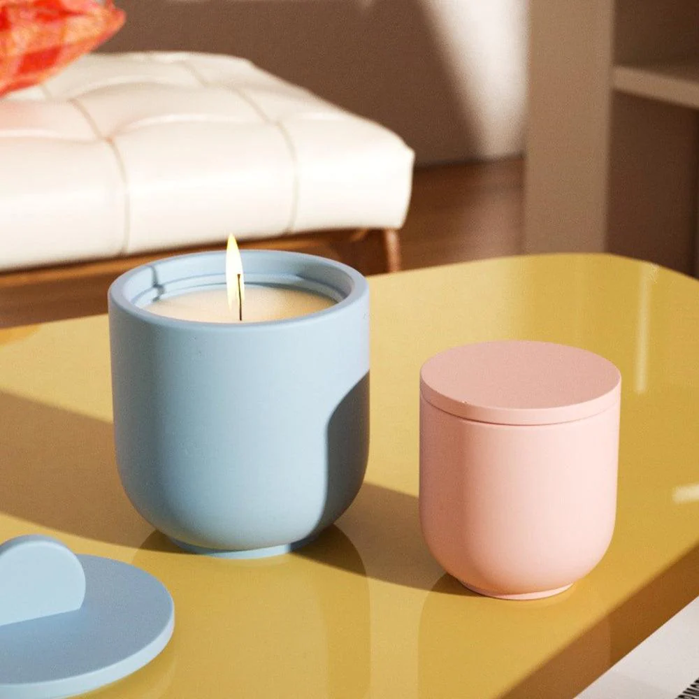 Small Concrete Candle Jar with Raised Lid Silicone Mold - Image 7