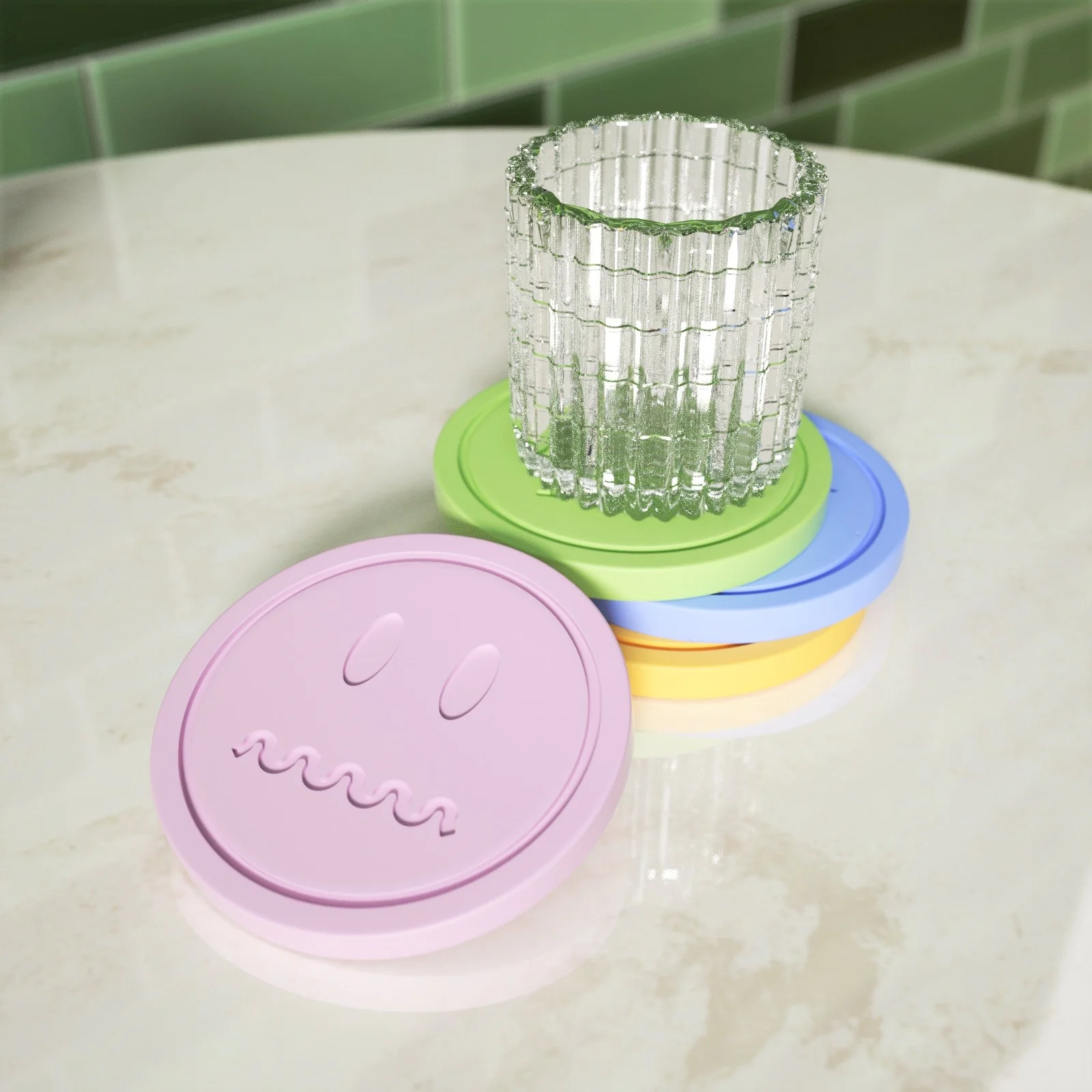 Emoticon-Ⅳ Concrete Coaster Silicone Mould - Image 5