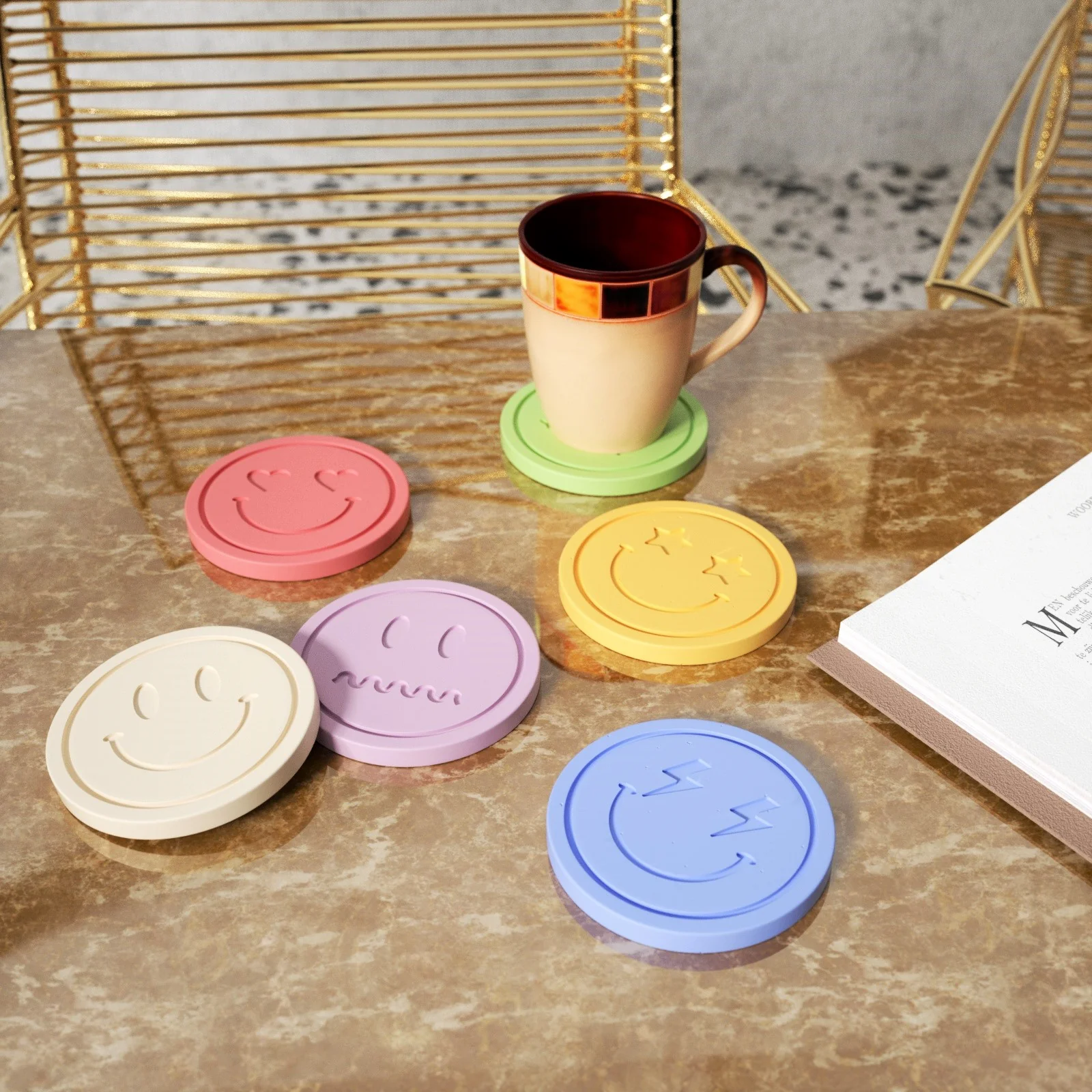 Emoticon-Ⅳ Concrete Coaster Silicone Mould - Image 7