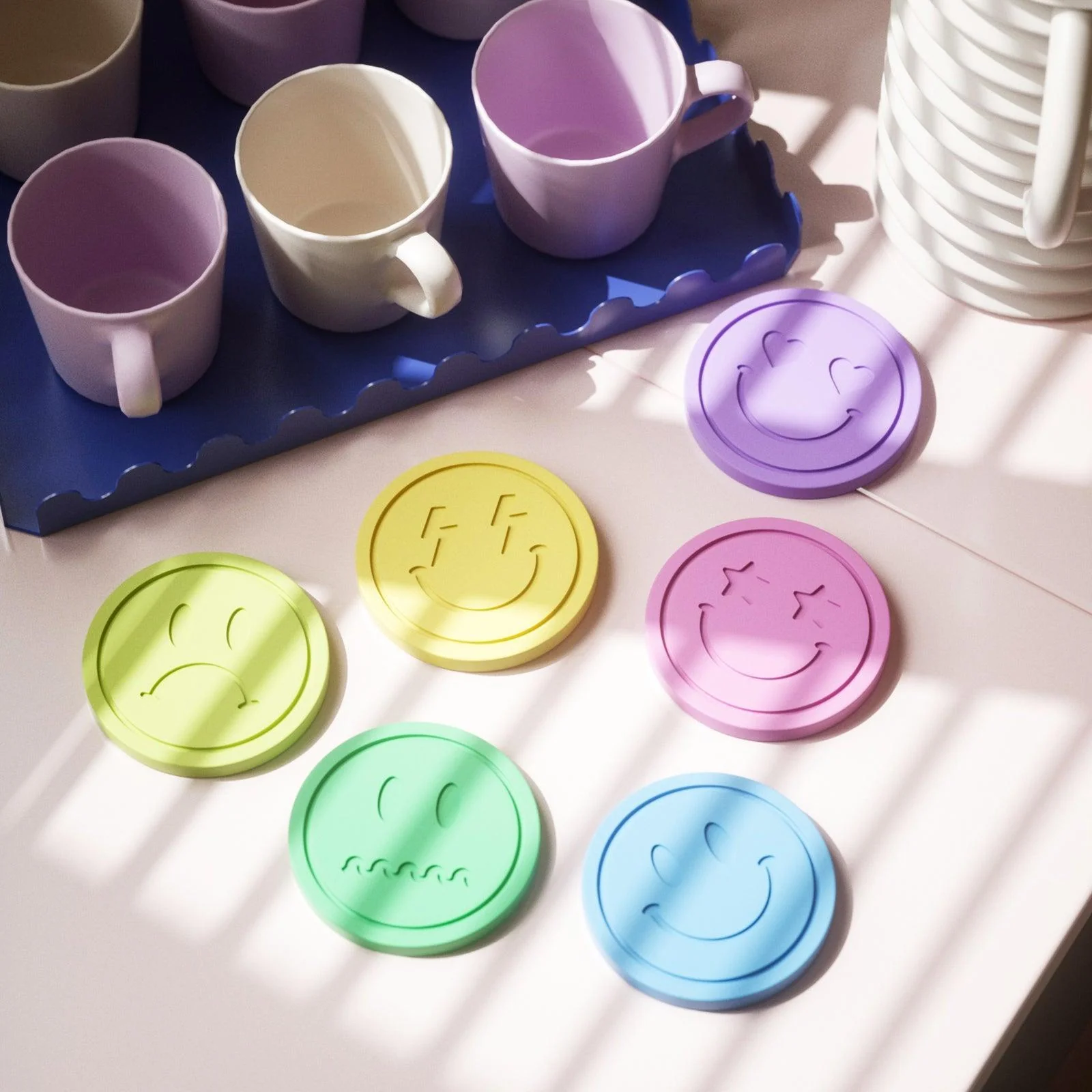 Emoticon-ⅤConcrete Coaster Silicone Mould - Image 7
