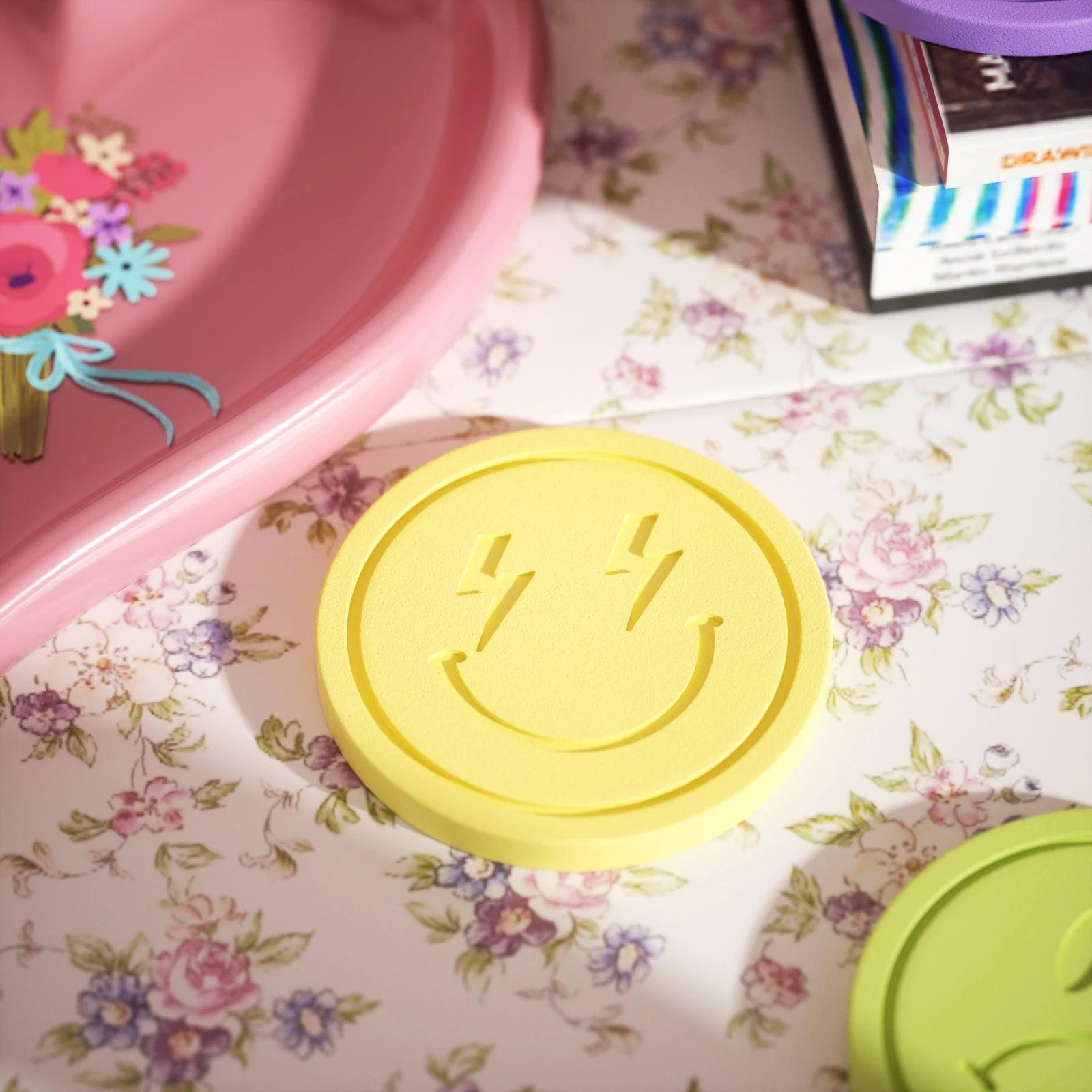 Emoticon-ⅠConcrete Coaster Silicone Mould - Image 4