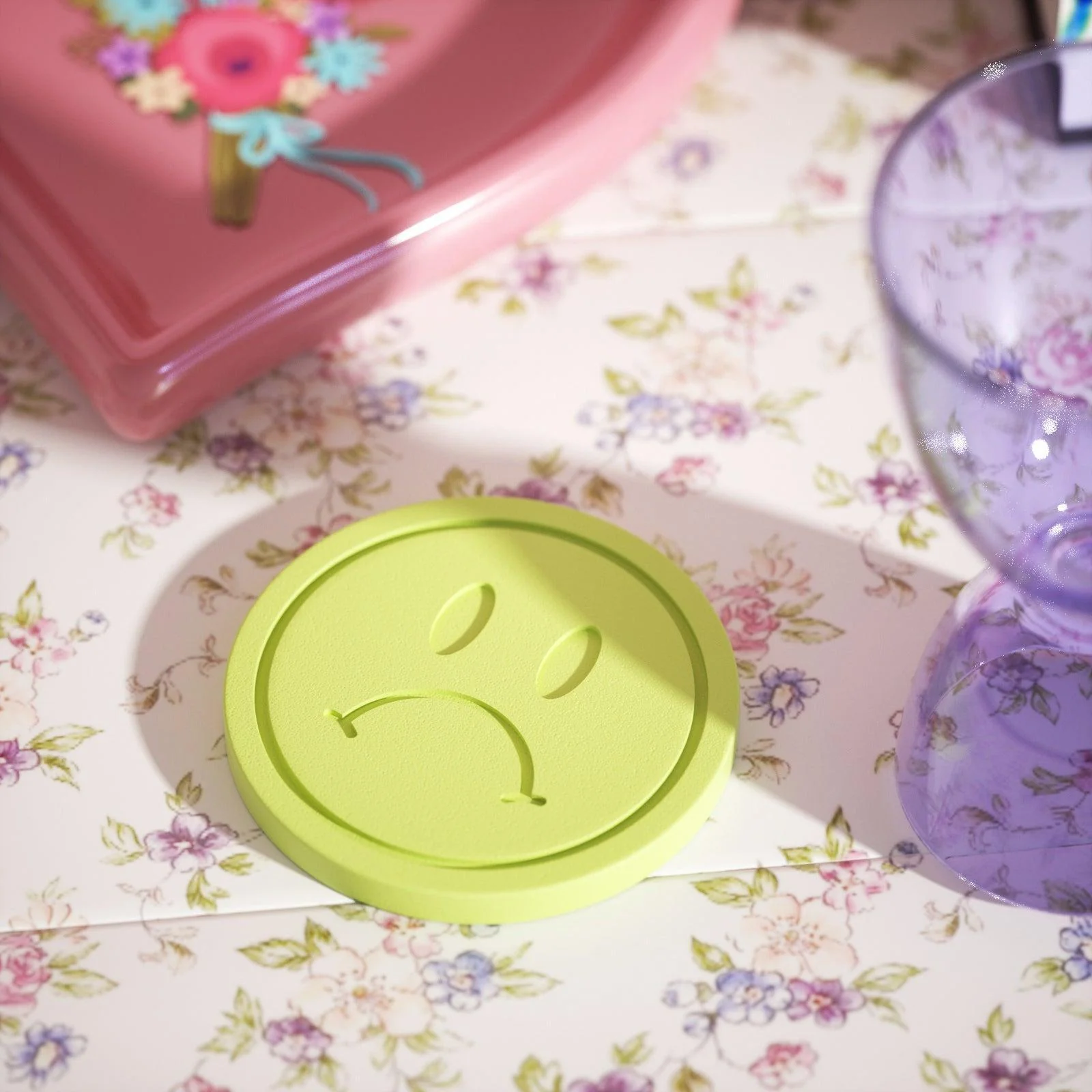 Emoticon-Ⅵ Concrete Coaster Silicone Mould - Image 4