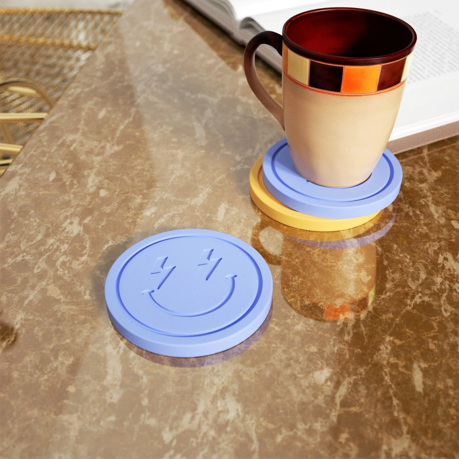 Emoticon-ⅠConcrete Coaster Silicone Mould - Image 5