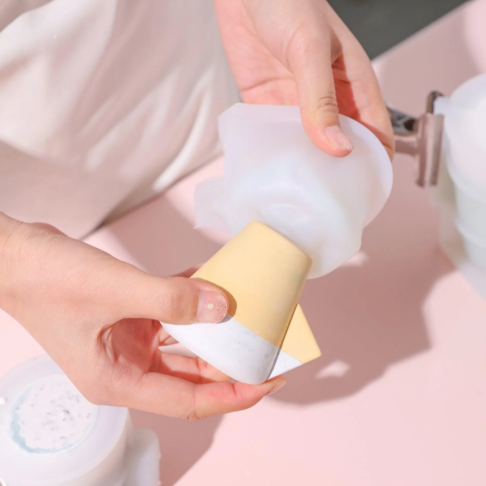 Low Geometric Taper Candle Holder Silicone Mould - Image 2