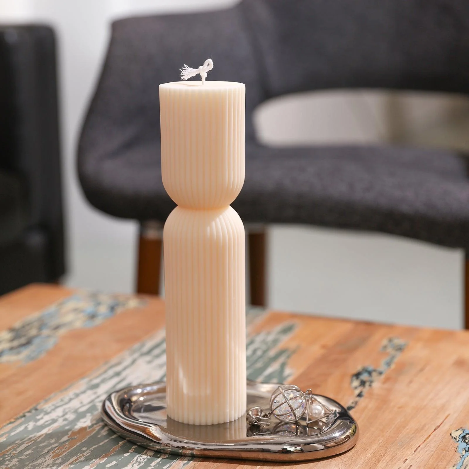 Ribbed Pillar Candle Silicone Mold - Image 5