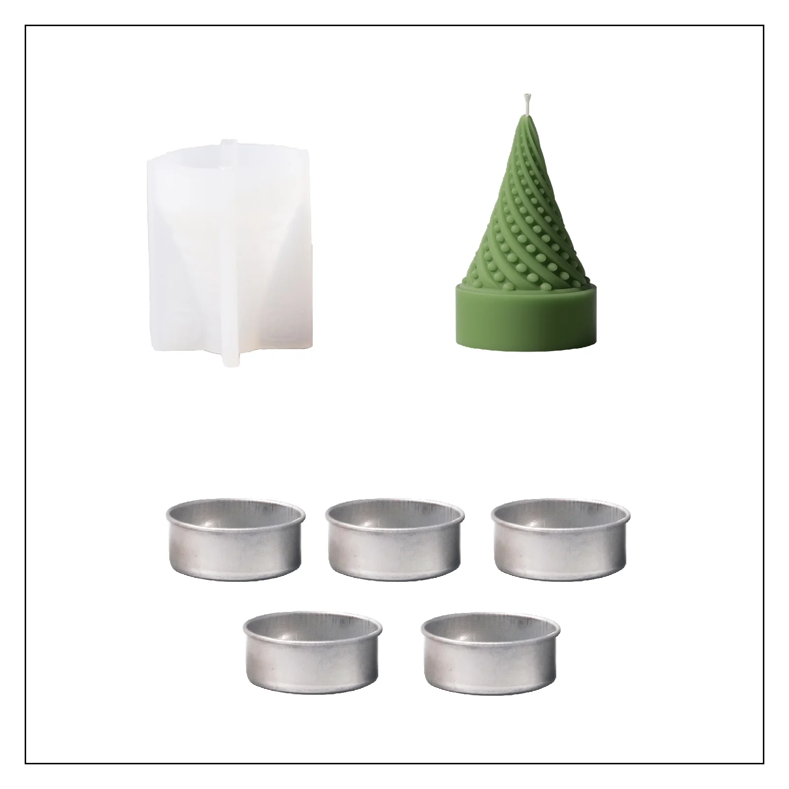 Miniture Christmas Tree Candle Silicone Mold - Image 11