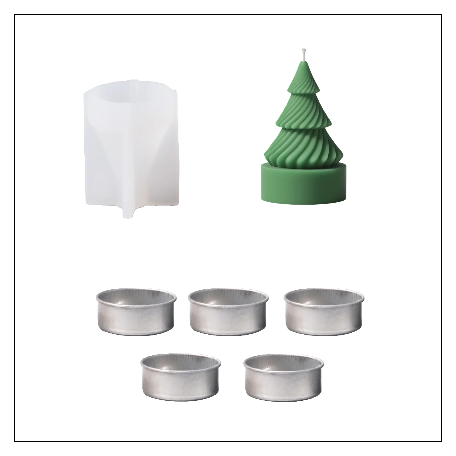 Miniture Christmas Tree Candle Silicone Mold - Image 13
