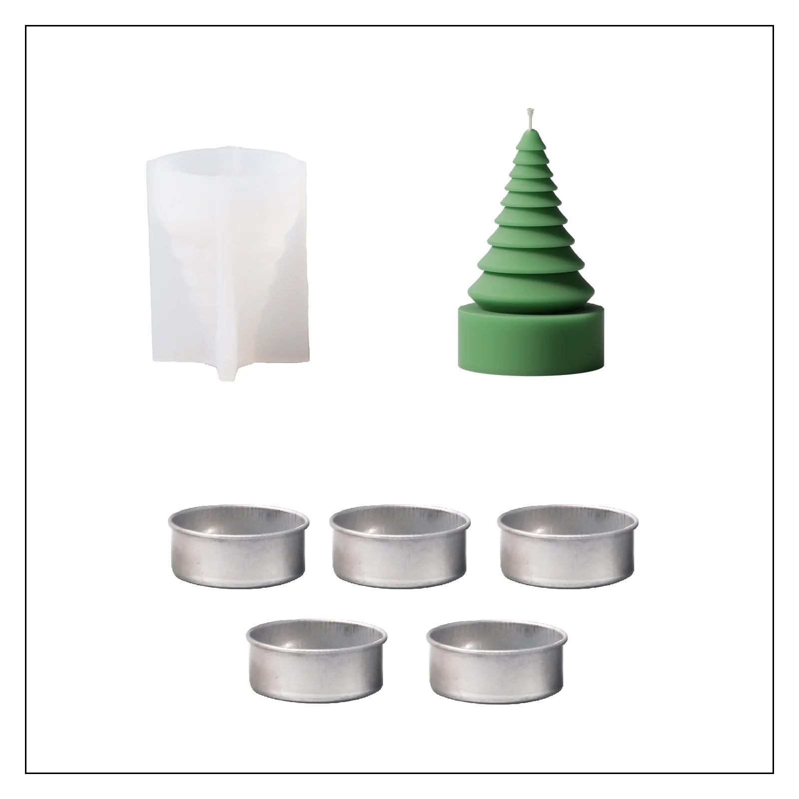 Miniture Christmas Tree Candle Silicone Mold - Image 14