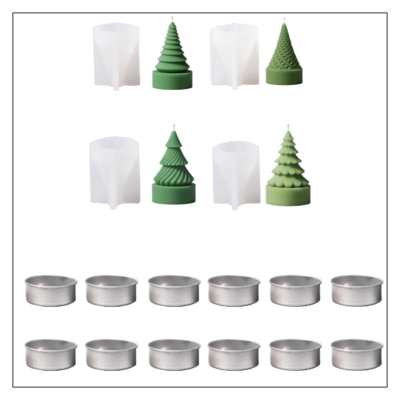Miniture Christmas Tree Candle Silicone Mold - Image 15