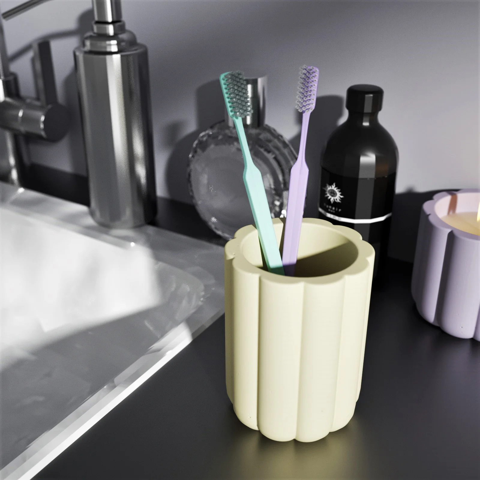 Concrete Bathroom Accessories Set Silicone Mold - Image 5