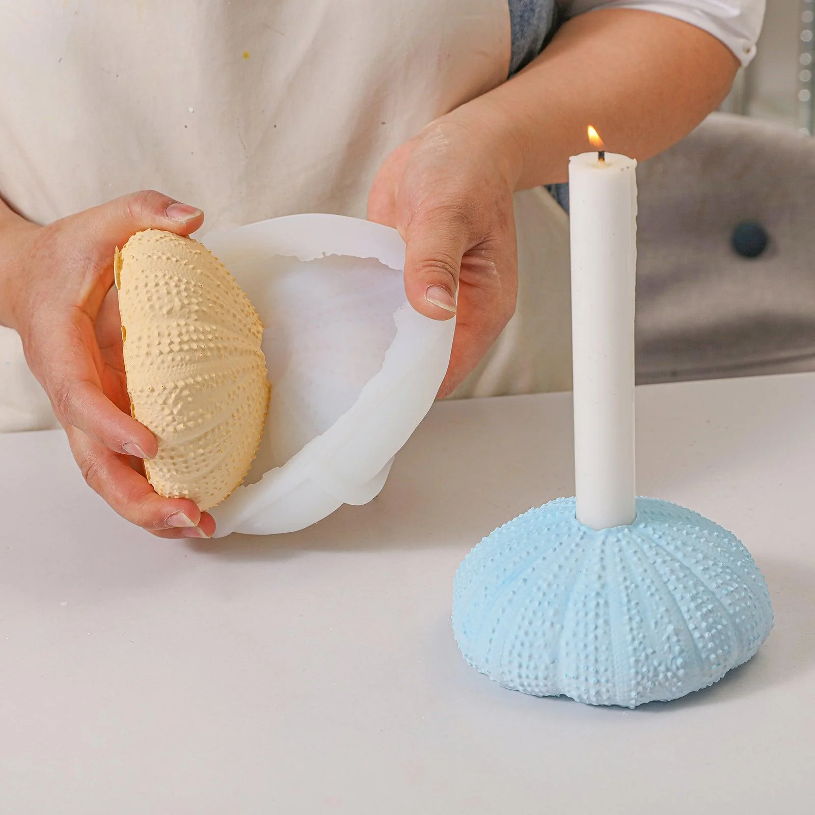 Sea Urchin Taper Candle Holder Silicone Mold - Image 3